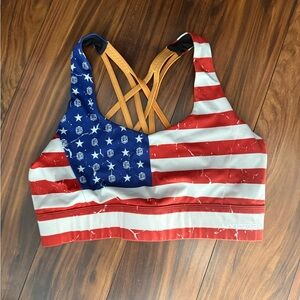 Livesore Women's Red, White, and Blue Sports Bra